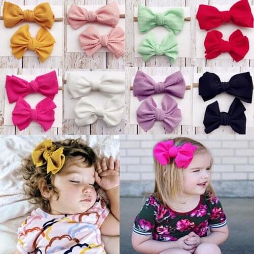 Girl Baby Kids Toddler Headband Hair Band Bow Princess Accessories Headwear 9 Colors 2pcs/Sets