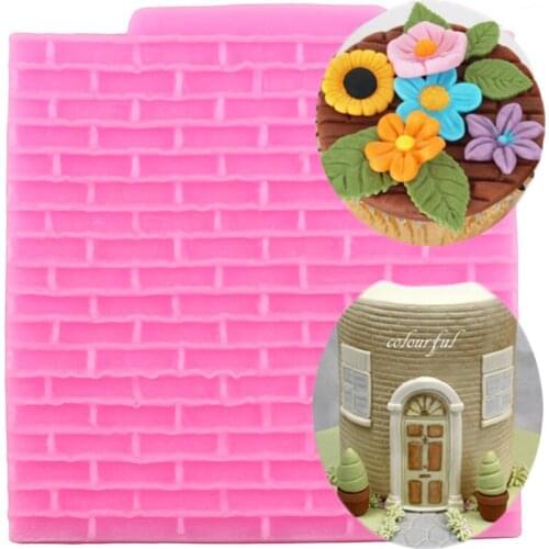 Castle Brick Wall Texture Silicone Mold DIY Party Cake Decorating Tools Cake Border Fondant Mold Candy Chocolate Gumpaste Molds