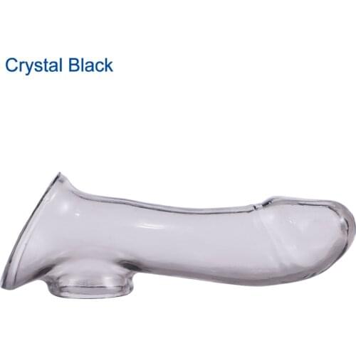 Length 160mm large silicone Male penis sleeve enlarger bondage cock ring extender condom dildo Reusable Intimate sex toy