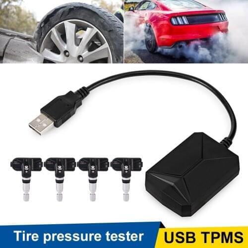 Tire Pressure Monitoring System USB TPMS Tire Pressure Temperature Monitor with External/Internal Sensors for Android Car Stereo
