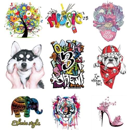 Special price Patches for children Man women Clothes Jeans T-shirts Animals Iron on Heat Transfer Printing Patch Stickers DIY