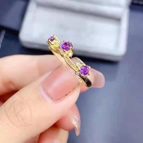 High Quality Crystal Gemstone Fashion Ring S925 Sterling Silver Fine Jewelry for Women Free Shipping MeibaPJFS