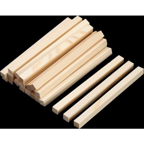 150mm 10pcs Pine Square Wooden Rods Sticks Premium Durable Wooden Dowel for DIY Crafts Building Model Woodworking