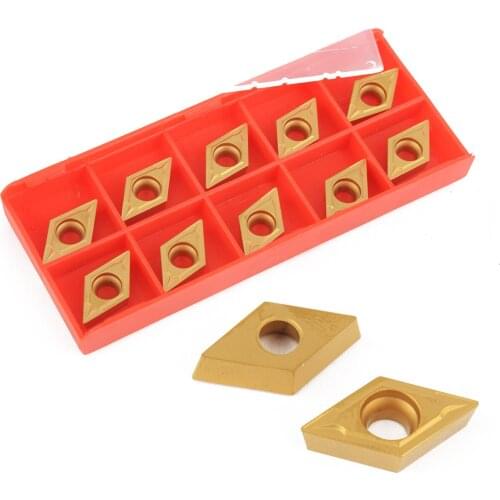 10Pcs 1cmx1cmx0.35cm Carbide Inserts DCMT11T304-HM YBC251 Insert Set For Lathe Turning Tool Holder Boring Bar
