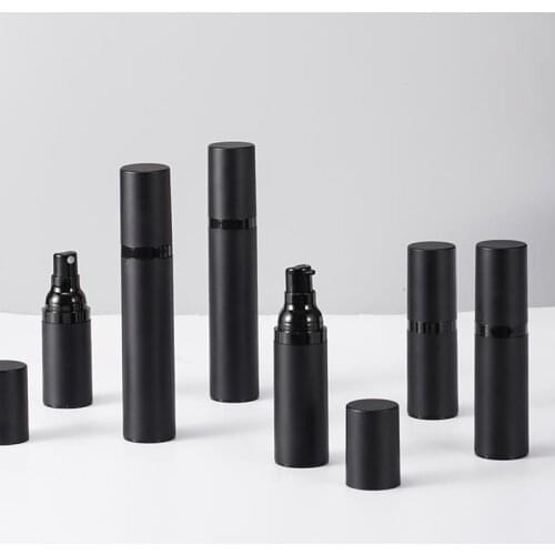 10pcs 15ml 30ml 50ml Black Airless Vacuum Bottles Luxury Emulsion Lotion Fragrance Perfume Spray Refillable Bottle