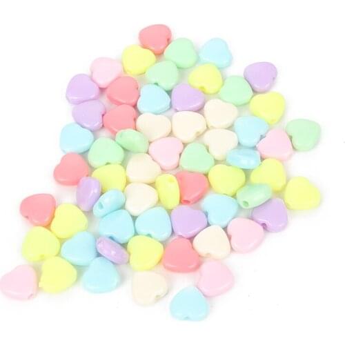 100pcs/lot Mixed Peach Heart Acrylic Beads Charm Loose Spacer Beads For Jewelry Making DIY Needlework Bracelet Accessories