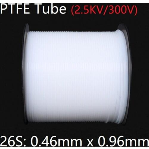 26S 0.46mm x 0.96mm PTFE Tube F46 Insulated Capillary Heat Protector Transmit Hose Rigid Temperature Corrosion Resistance 600V