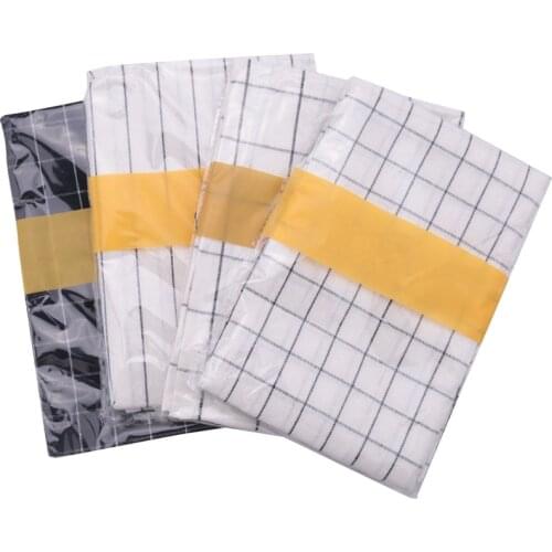 4Pcs Cotton Table Napkins Cloth Grid Tea Towel Absorbent Scouring Pad Kitchen Towels Cleaning Cloth Handkerchief Party Dinner Pl
