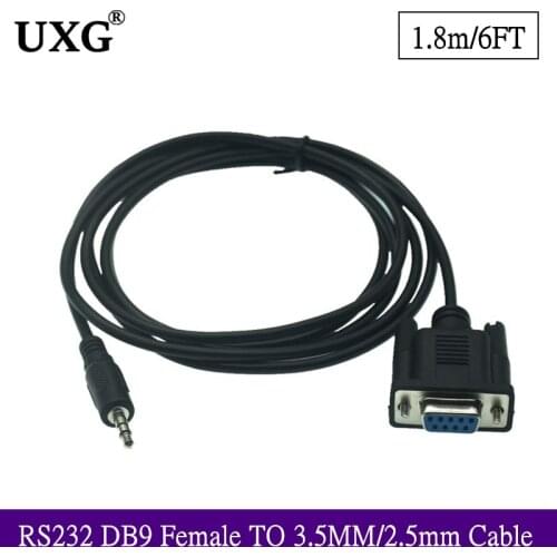 9 Pin RS232 DB9 Female TO 3.5MM / 2.5mm 3P Male Jack Adapter Serial Cable Cord 1.8M