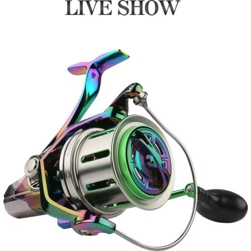 AI-SHOUYU New Spinning Long Casting Fishing Reel 18+1BB Colorful Anodized Machined High Speed Metal Body 4.8:1 Jigging Wheel