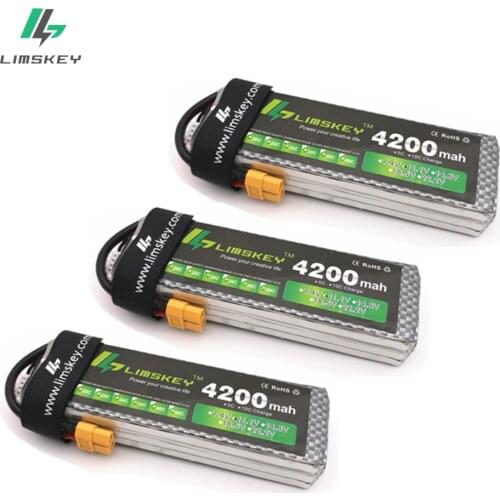 Lipo 3s 11.1v 4200mAh battery 30C Limskey XT60 or T plug 3pcs lithium batteries for RC Helicopter Airplane drone part wholesale