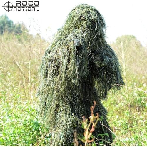 Free Shipping US Army Bionic Sniper Ghillie Suits Camouflage Grass Burlap Hunting Recon Yowie Suit Paintball Military Clothing