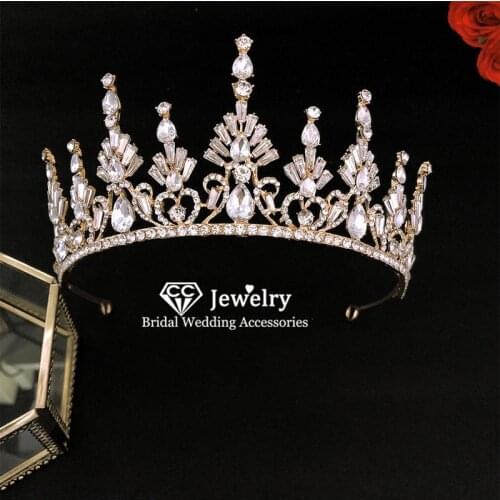 CC Crowns for Women Wedding Accessories Large Crown Bridal Engagement Hair Ornaments High Quality Pageant Fashion Jewelry YQ50
