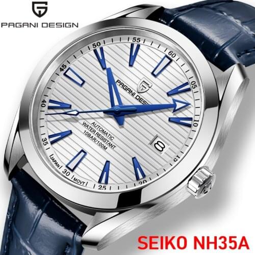2021New PAGANI DESIGN Automatic Mechanical Business Men watch NH35A Movement Genuine Leather Watches 100MWaterproof Luxury Watch