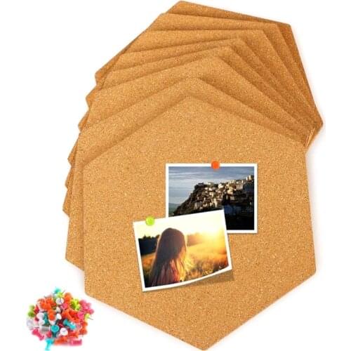 8pcs/set Cork Wood Board Self Adhesive DIY Office Bulletin Notice Message Boards Photo Hanging Home Decor Y5JC