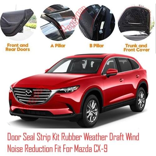 Door Seal Strip Kit Self Adhesive Window Engine Cover Soundproof Rubber Weather Draft Wind Noise Reduction Fit For Mazda CX-9