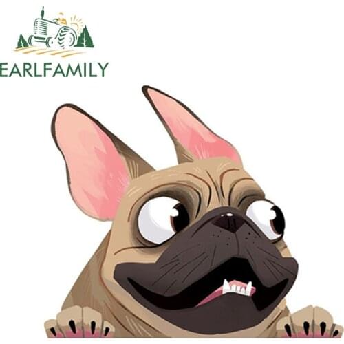 EARLFAMILY 13cm x 11cm Fawn French Bulldog Sticker Pet Dog Vinyl Decal Animal Cartoon Car Stickers Waterproof Bumper Accessories