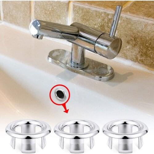 10pcs Home Sink Overflow Rings Kitchen Bathroom Basin Trim Bath Sink Holes Round Overflow Drain Cap Cover Insert Hole Spares