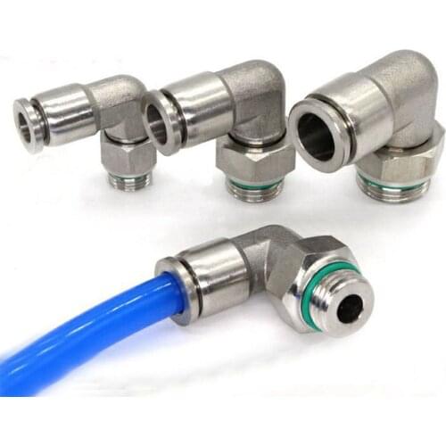 M5 M6 1/8" 1/4" 3/8" 1/2" BSPP Male 4-16mm PU Tube Elbow Pneumatic 304 Stainless Push In Quick Connector Release Air Fitting