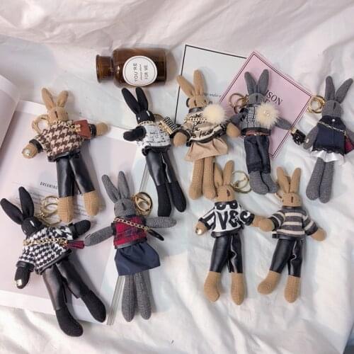 European and American Fashion Creative Rabbit Keychain Simple Cute Personality Doll Key Chain Lady Cartoon Bag Pendant Keychain