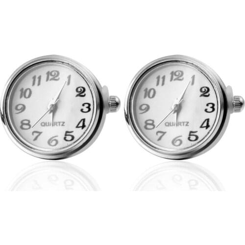 HYX Jewelry round Silvery Watch Brand Cuff Buttons French Shirt Cufflinks For Mens Fashion Cuff Links