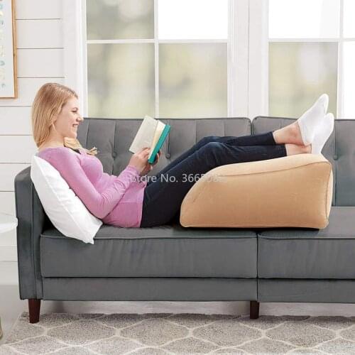 Leg Ramp Inflatable Leg Pillow Wedge Pillow Elevates Legs and Feet for Temporary Relief from Leg Swelling Sore Feet Sciatica