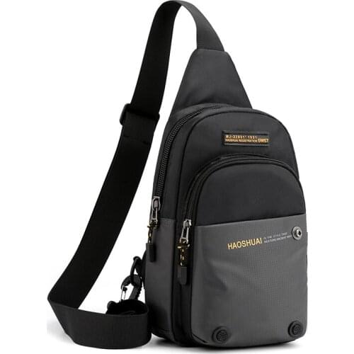 Mans Chest bag Boys Polyester Nylon Shoulder Bags Short Trip Men Crossbody Bags Casual Travel Male Bag Business Multifunction
