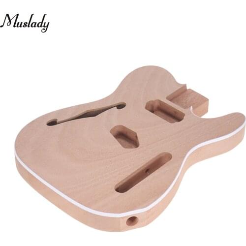 Muslady Unfinished Electric Guitar Body Blank Guitar Body Barrel DIY Mahogany Wooden Body Guitar Parts & Accessories