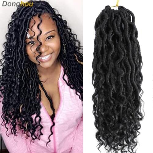 New River Goddess Locs Crochet Hair Curly Faux Locs Crochet River Hair Extension Synthetic Brading Hair Twist Braids Pre Looped