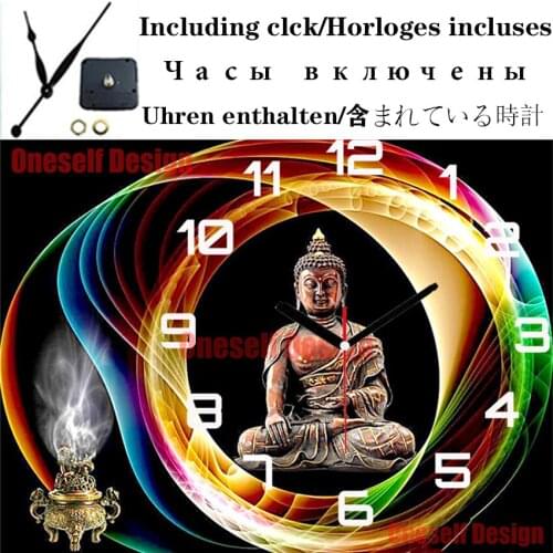 New style 5d diamond painting with clock Buddha 5d diamond embroidery sale with clock Buddha decoration home rhinestone pictures
