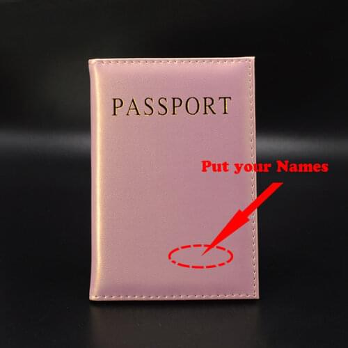 Personalized Passport Cover Women Pink Travel Covers for Passports with names Girls wedding passport cover invitations