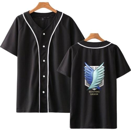 Attack on Titan t shirt anime baseball tops tee summer t shirts mens short sleeve tshirt cartoon streetwear t-shirt boys clothes