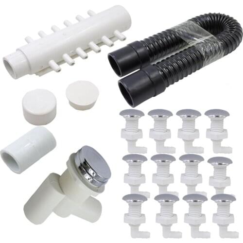 Spa massage tub nozzle suit ,such as 7 Twist and bend bubble nozzle/air distributor/water valve/tub pipe,Quick connect spa
