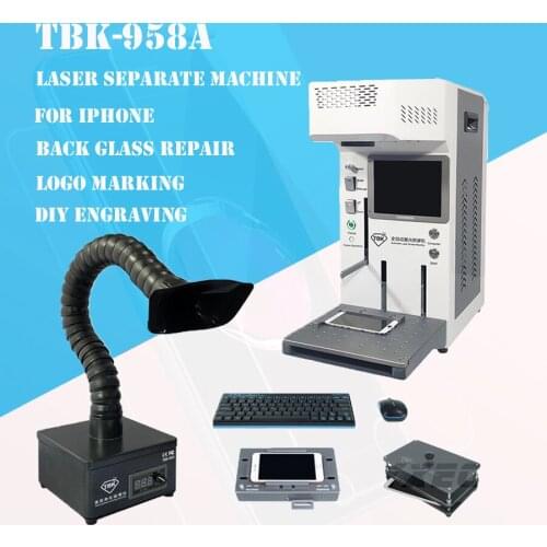 TBK-958A Automatic laser separating machine for iphonex 7-11 11pro max black cover glass separate Laser engraving marking tools