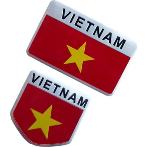 VIETNAM Flag Car-styling Car Stickers Aluminum Alloy VIETNAM National Flags Car Tail Window Fender Emblems Decorations