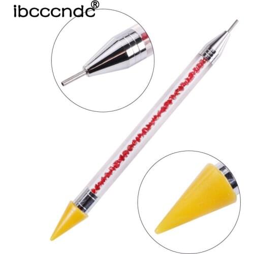 Wax Dot Dual End Nail Art Acrylic Picker Dotting Pen Rhinestone Glitter Powder Sequins Pick Up Remove Tool Brush