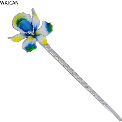 WXJCAN hairsticks enamel resin flower hair sticks ornaments Head jewelry Wedding hair accessories Collection gift H1004