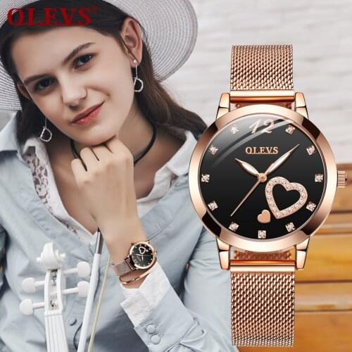 OLEVS Fashion Women Watches with Mesh Bracelet Top Brand Casual Luxury Dress Waterproof Wristwatch for Lady zegarek damski 5189