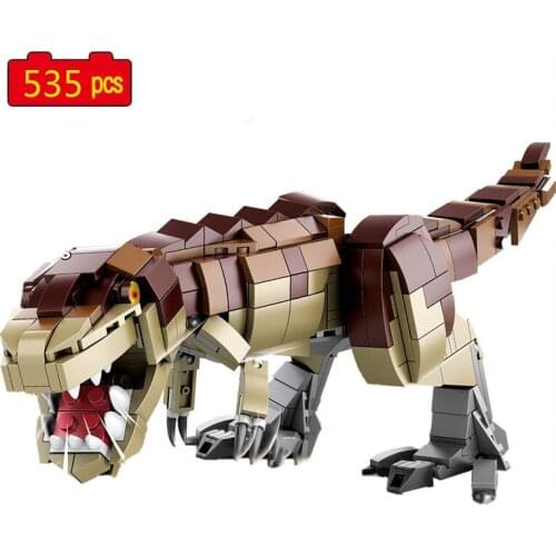 Animal World Dinosaur Park Mechanical Tyrannosaurus Rex DIY Model Building Blocks Bricks Toys Gifts