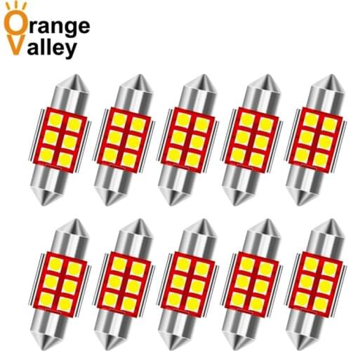 10Pcs Festoon C5W led 31 36 39 41 mm C10W led bulb 3030 6SMD reading lamp car Interior Light White DC 12V