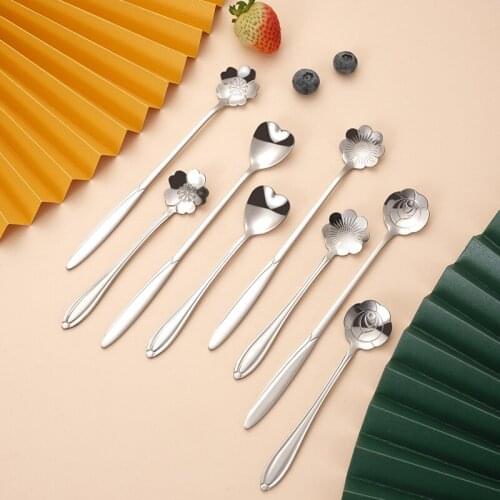 2021 Fashion Coffee Spoon Ice Cream Dessert Spoon Cute Spoon Plating Stainless Steel Spoon Kitchen Trinket Kitchen Bar Utensils