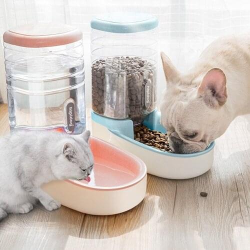 3.8L Pet Dog Cat Automatic Feeder Bowl for Dogs Drinking Water 380ml Bottle Kitten Bowls Slow Food Feeding Container Supplies