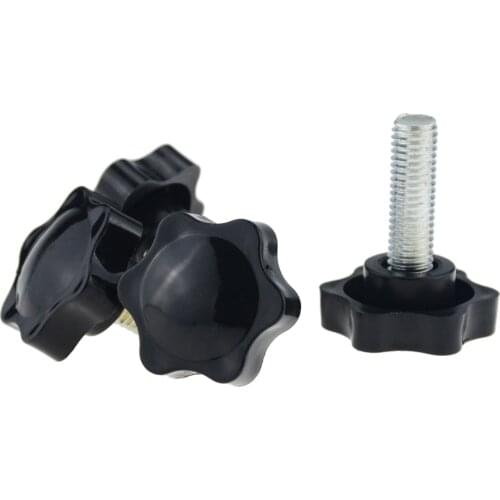 5PCS M6 M8 M10 Six Star Type Hand Screw Bakelite Plum Screw Handle Screw Plastic With Handle M6*8 Diameter 25mm 32mm 38mm M10x35