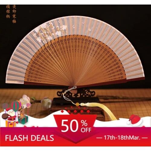 Fan 6-Inch Hot Stamping Folding Fan Female Fan Painted Edge Row Fan Abroad Gift Fan Hangzhou Fan Classical Fan
