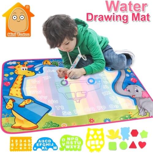 72x52cm Kids Crafts Drawing Toys Water Mat Painting Toy With Aqua Magic Pens And Templates Educational Gift For Children