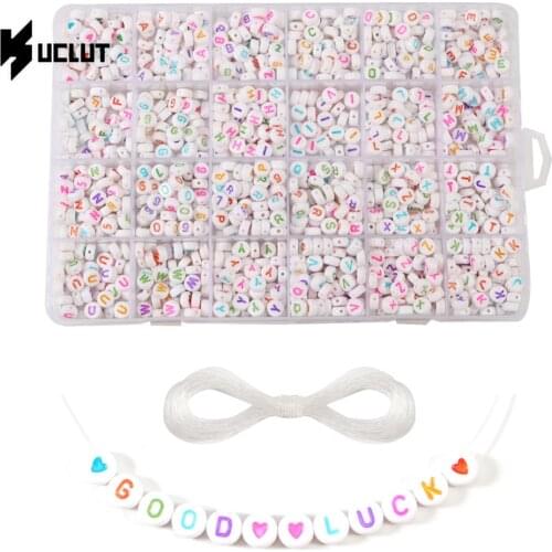 Acrylic Letter Bead Color Beading Set Multi Color DIY Bracelet Necklace Letter Bead Box