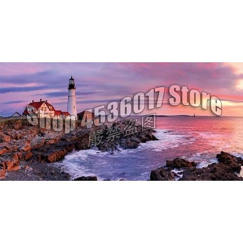 5D Diy Diamond Painting Cross Stitch Diamond Embroidery Landscape Lighthouse at Portland Hobbies And Crafts Diamond Mosaic Kits