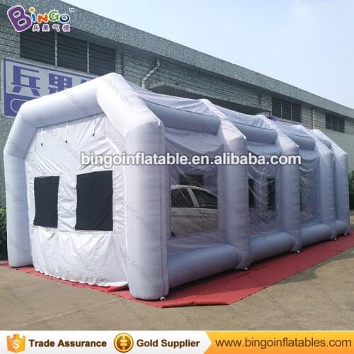 Free Shipping Light Grey Color Inflatable Paint Booth Hot sale 26X13X10 feet blow up spray painting booth toy tents
