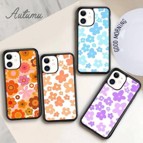 Trendy Flower Phone Case for iPhone 11 12 Pro Max mini X XR XS SE 2020 5 6S 7 8 Plus Samsung Galaxy S8 S9 S10 Cover shell