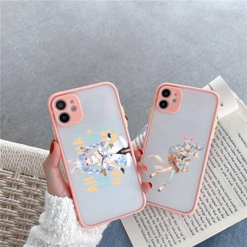 Hololive Usada Pekora gawr gura Phone Case For iPhone 12 11 Mini Pro XR XS Max 7 8 Plus X Matte transparent Pink Back Cover